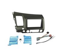 ZAPYVET Fascia Doppio DIN Grigio Scuro Atlas 2007-2011, for Civic, Kit di Installazione for Montaggio su cruscotto Stereo Radio Dvd + Antenna for Cablaggio Cornice per autoradio(178X100 mm)
