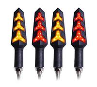 ZAPYVET Indicatori di direzione for moto Relè LUCE incorporato Lampeggiatore for moto Indicatore di direzione Segnali di arresto Luce for moto che scorre pieghevole Indicatore di direzione per moto(4p