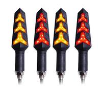 ZAPYVET Indicatori di direzione LUCI for lampeggiatore for moto Indicatori di direzione scorrevoli Relè incorporato Frecce for moto Luce freno pieghevole Indicatore di direzione per moto(4pcs Red)