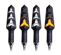 ZAPYVET Indicatori di direzione LUCI for lampeggiatore for moto Indicatori di direzione scorrevoli Relè incorporato Frecce for moto Luce freno pieghevole Indicatore di direzione per moto(4pcs White)