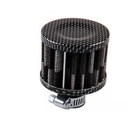 ZAPYVET Interfaccia filtro aria da 12 mm Filtri aria for motociclette Auto Cold, for MINI, Filtro aspirazione aria fredda a cono for auto Turbo Vent Sfiato basamento Filtro aria per moto(Carbon fiber)