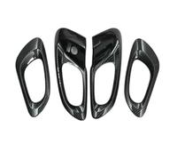 ZAPYVET Interni Car Styling Maniglia interna della ciotola Copertura Trim Decorazione for LHD, for KADJAR 2015 2016 Accessori 4 pezzi/set Rivestimento per maniglia portiera auto(BLACK Abs Carbon Fiber