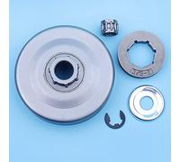 ZAPYVET Kit pignone a cerchio tamburo frizione da 3/8", for STIHL, MS261 MS260 MS240 026 024 MS 260 240 Motosega piccola 7 scanalature 19 mm Ricambi Pignone per motosega