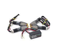 ZAPYVET Set universale 10LED LUCE for moto Indicatore di direzione Indicatore luminoso Ambra Lampeggiante Relè lampeggiante Nero Carbonio Indicatore di direzione per moto(Carbon)