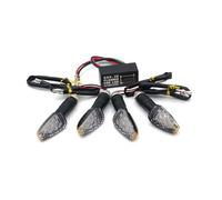 ZAPYVET Set universale 10LED LUCE for moto Indicatore di direzione Indicatore luminoso Ambra Lampeggiante Relè lampeggiante Nero Carbonio Indicatore di direzione per moto(Schwarz)