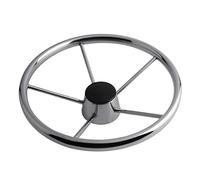 ZAPYVET Volante in acciaio inossidabile 304 da 13-1/2 pollici a 5 razze for barca, albero da 3/4 pollici, 25 gradi con mozzo, diametro 34 cm Timone per barca