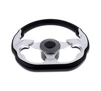 ZAPYVET Volante sportivo for barca a motore, pontone marino, 3 razze, 3/4 pollici, in lega di alluminio, 310 mm, impugnatura morbida, ricambio Timone per barca