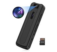 ZAQE Compact Body Camera, microcamera 1080P, videoregistratore portatile da 64G con visione notturna, registrazione in loop per la registrazione di audio video e riunioni in ufficio