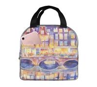 ZAQXSWCDEV Borsa per il pranzo alla moda con stampa completa di Bridges in The City, realizzata in tessuto Oxford ad alta densità e foglio di alluminio spesso, impermeabile e durevole, adatta per