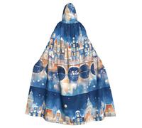 ZAQXSWCDEV Mantello con cappuccio Bridges In The City - Design con stampa all-over, materiale in poliestere, comodo e resistente, perfetto per Halloween, cosplay e altro ancora
