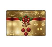 ZAQXSWCDEV Merry Christmas - Tappeto di lusso, 152 x 99 cm, stampa su un solo lato, morbido tessuto di flanella, memory foam ad alta densità, base antiscivolo e resistente