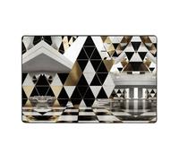 ZAQXSWCDEV Moquette alla moda moderna nera di lusso, 152,4 x 99,1 cm, stampa su un solo lato, morbido tessuto di flanella, memory foam ad alta densità, base antiscivolo e resistente