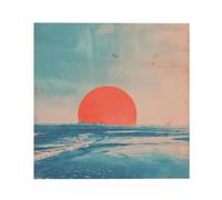 ZAQXSWCDEV Poster decorativo su tela, motivo alba sul mare, design completamente stampato, materiale in fibra di perla, finitura lucida, adatto per soggiorno, camera da letto e molto altro ancora