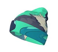 ZAQXSWCDEV The Dog That Picks Up - Cappello lavorato a maglia con frisbees, in poliestere, stampa all-over, morbido e caldo, accessorio invernale alla moda per uomini e donne, Nero , Taglia unica
