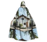 ZAQXSWCDEV Un mantello con cappuccio della Casa Bianca: design con stampa all-over, materiale in poliestere, comodo e resistente, perfetto per Halloween, cosplay e altro ancora