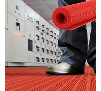 ZAQYCM Gomma Isolante Tappetino di Sicurezza Elettrica in Gomma Non Conduttiva, Tappetino Isolante Ad Alta Tensione per Sala di Distribuzione Commerciale, Officina di Fabbrica(Red,10KV-2mx1m)