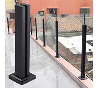 ZAQYCM Ringhiera Vetro Ringhiera in Vetro per Balcone E Giardino con Fessure per Perni E Inserti in Gomma, Kit Balaustra in Vetro Senza Cornice per Pianerottolo(Mid Post,155cm/61 in)