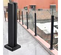 ZAQYCM Ringhiera Vetro Ringhiera in Vetro per Balcone E Giardino con Fessure per Perni E Inserti in Gomma, Kit Balaustra in Vetro Senza Cornice per Pianerottolo(End Post,155cm/61 in)