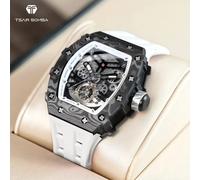 Zar BOMBA Top Brand Mens orologi automatici scheletro orologio meccanico impermeabile orologio da polso di moda di lusso per uomo in fibra di carbonio Blue