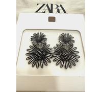 Zara 2025 Orecchini Doppio Fiore Argento Riferimento 4736/095/808