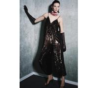 Zara Edizione Limitata Marrone Lustrini Tuta Taglie Ref 1223/240/700