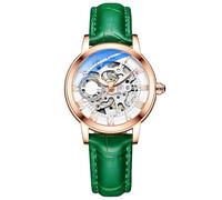 ZARAHCBOTML Orologio meccanico casual cavo luminoso impermeabile completamente automatico con cinturino in pelle, adatto come regalo for le donne watch