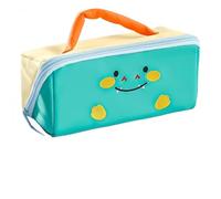 ZARAHCBOTML Pencil Case Pouch with Handle Animal Pen Box | Holder Organizer for Office Workspace Supplies Desk Accessories Travel Essentials(Green)