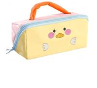 ZARAHCBOTML Pencil Case Pouch with Handle Animal Pen Box | Holder Organizer for Office Workspace Supplies Desk Accessories Travel Essentials(Yellow)