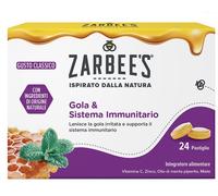 Zarbee's Gola & Sistema Immunitario Integratore per Adulti e Bambini 6 Anni + Gusto Classico, 24 Pastiglie
