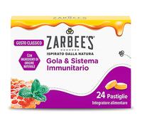 Zarbee's Gola & Sistema Immunitario Integratore per Adulti e Bambini 6 Anni + Gusto Classico, 24 Pastiglie