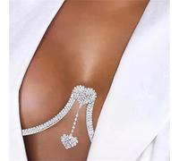 ZarED Sexy Catena del Corpo della Donna, Catena Toracica Diamanti Spiaggia Catena Reggiseno Cristallo Bikini Lingerie Decora (d'Argento)