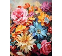 Zariocy 5D Diamond Painting Kits Fiori Colorati, DIY Dipingere Con Diamante Arte Cristallo Diamante Ricamo Pitture Artigianali Per Casa Ufficio Parete Decorazione 30x40cm-1