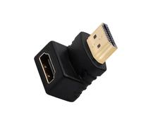 Zarivy Adattatore HDMI 90° maschio a femmina, colore nero, consente connessioni di dispositivi in spazi ristretti e ottimizza la gestione del cablaggio.