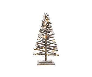 Zarivy Albero in rattan con micro LED, effetto nevoso. Altezza 50 cm e base 12 cm. Ideale per decorare con un tocco festivo ed elegante qualsiasi spazio. Dai vita alla tua casa!
