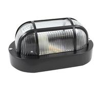Zarivy Applique ovale in plastica nera 60 W, design moderno, basso consumo, ideale per illuminazione interna e decorazione di spazi.