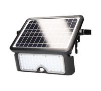Zarivy Applique solare ricaricabile da 10 W e 1150 lm. Include sensore di presenza efficace da 2 a 8 metri. Design elegante di colore nero, dimensioni 27,5 x 19,6 cm. Ideale per esterni.