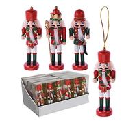 Zarivy Bambola Schiaccianoci in legno, set da 3 pezzi. Ogni statuetta di 4x3x12,5 cm in colori e modelli assortiti. Ideale per decorare e dare un tocco festivo alla tua casa.