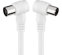 Zarivy Cavo TV da 5 m, ad angolo retto, bianco, ideale per collegamenti elettronici e ottimizzazione dello spazio nelle installazioni.