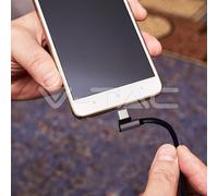 Zarivy Cavo USB tipo C L tipo 1M nero serie Diamond, ideale per ricarica rapida e trasferimento dati.