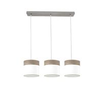 Zarivy Ciabatta Cloe 3xe27 in nichel e bianco con finitura in legno grigio. Ideale per illuminare e dare stile, dimensioni 60 x 16 cm. Un tocco moderno per qualsiasi ambiente.