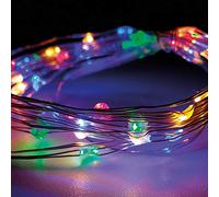 Zarivy Ghirlanda a batterie con 40 LED multicolore. Cavo in filo argentato, perfetto per decorare il tuo spazio. La sua lunghezza di 2,20 m porta luce e allegria a qualsiasi ambiente.