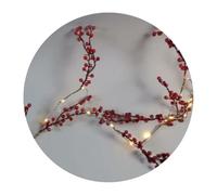 Zarivy Ghirlanda LED a bacche rosse 1,8 m a batteria, ideale per decorare feste, illuminare spazi e creare ambienti festivi.
