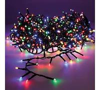 Zarivy Ghirlanda LED compatta lampeggiante multicolore - bianco caldo, 14 m, 500 LED. Ideale per decorare feste e creare un'atmosfera accogliente e festosa in qualsiasi spazio. Illumina i tuoi