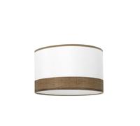 Zarivy Paralume E27 bianco e legno scuro 40x40x20 cm, ideale per decorare e dare stile a saloni e spazi interni.
