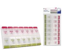 Zarivy Portapillole settimanale doppio con sezioni per 7 giorni, scomparti grandi, organizer per medicinali, ideale per trasportare e facilitare i farmaci.