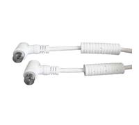 Zarivy Prolunga TV-Video a gomito con filtro da 9,5 mm, ideale per connessioni di qualità. Lunghezza di 2,5 m, presentata in un'elegante confezione bianca per una maggiore protezione e stile.