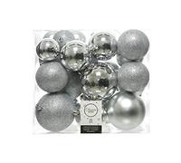 Zarivy Scatola da 26 palline argentate in diverse misure Ø6 cm, Ø8 cm e Ø10 cm. Perfetto per decorazioni festive, artigianato e composizioni floreali. Aggiunge un tocco di classe alle tue