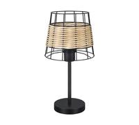 Zarivy Tavolo in forgiatura e rattan, base E27, dimensioni 41x20x20 cm, ideale per la decorazione e l'ambientazione degli spazi.