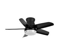 Zarivy Ventilatore DC Neutron 24 W in elegante nero, 2400 lm. Con 5 pale, rumore 91 dB e luce regolabile (3000K, 4500K, 6000K). Telecomando, timer e memoria inclusi.