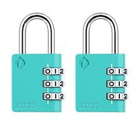 ZARKER XD35 - Lucchetto a combinazione a 3 cifre, piccolo e resistente, design diverso, colori vivaci e meccanismo di bloccaggio in metallo resistente, 2 confezioni da 2 pezzi